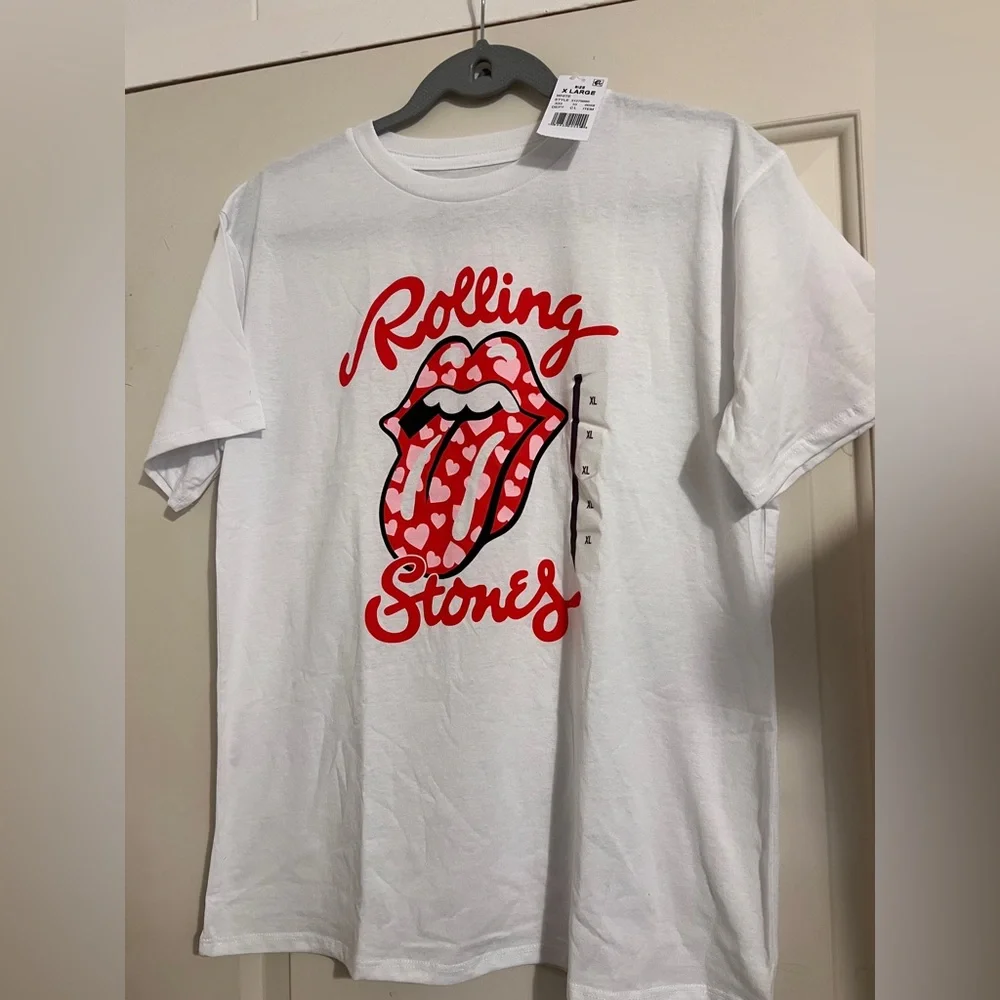 NWT The Rolling Stones Girls Graphic T-Shirt White Size‎ XL